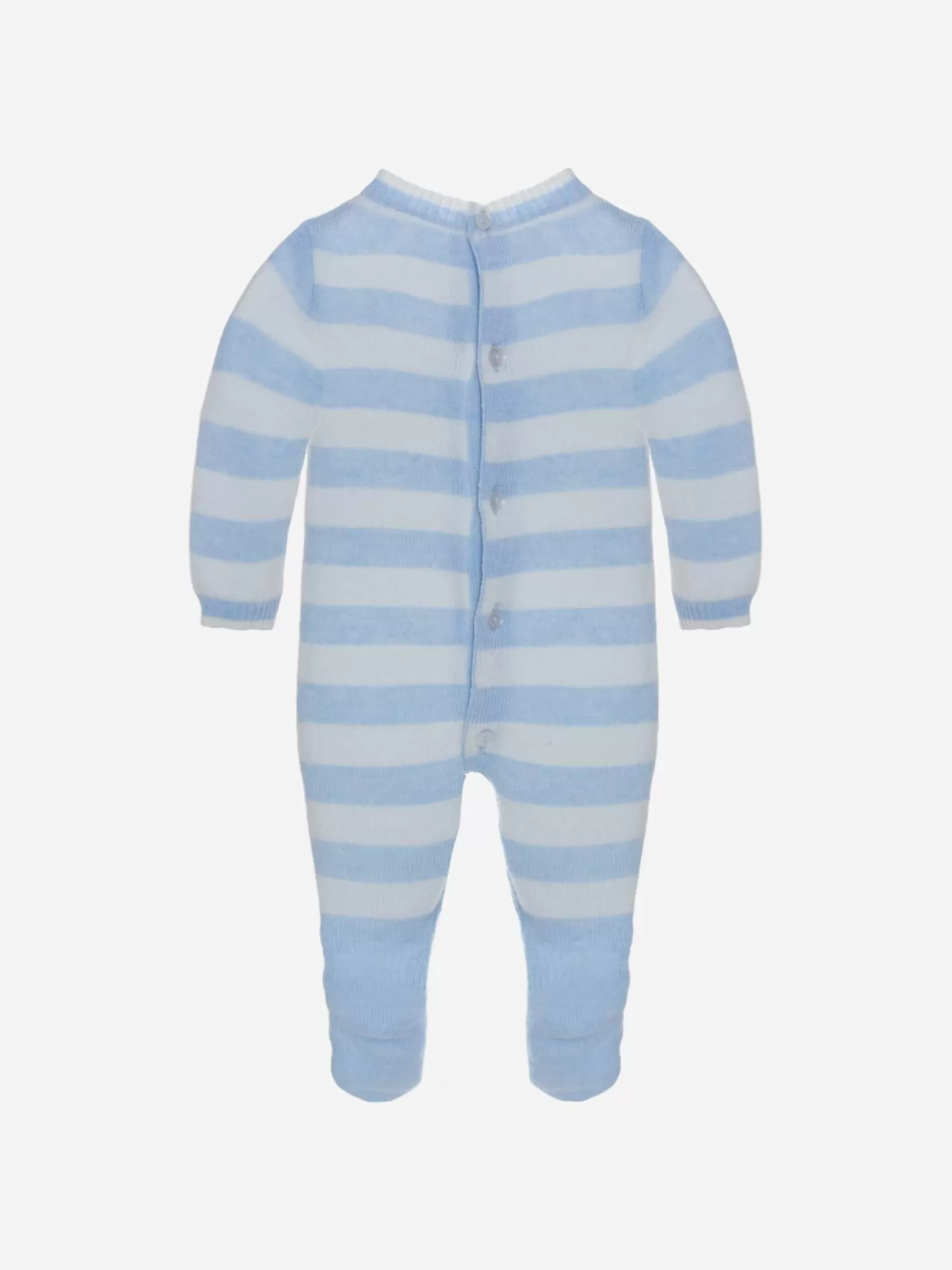 Fashion Patachou Babygrow Em Malha Azul E Branca