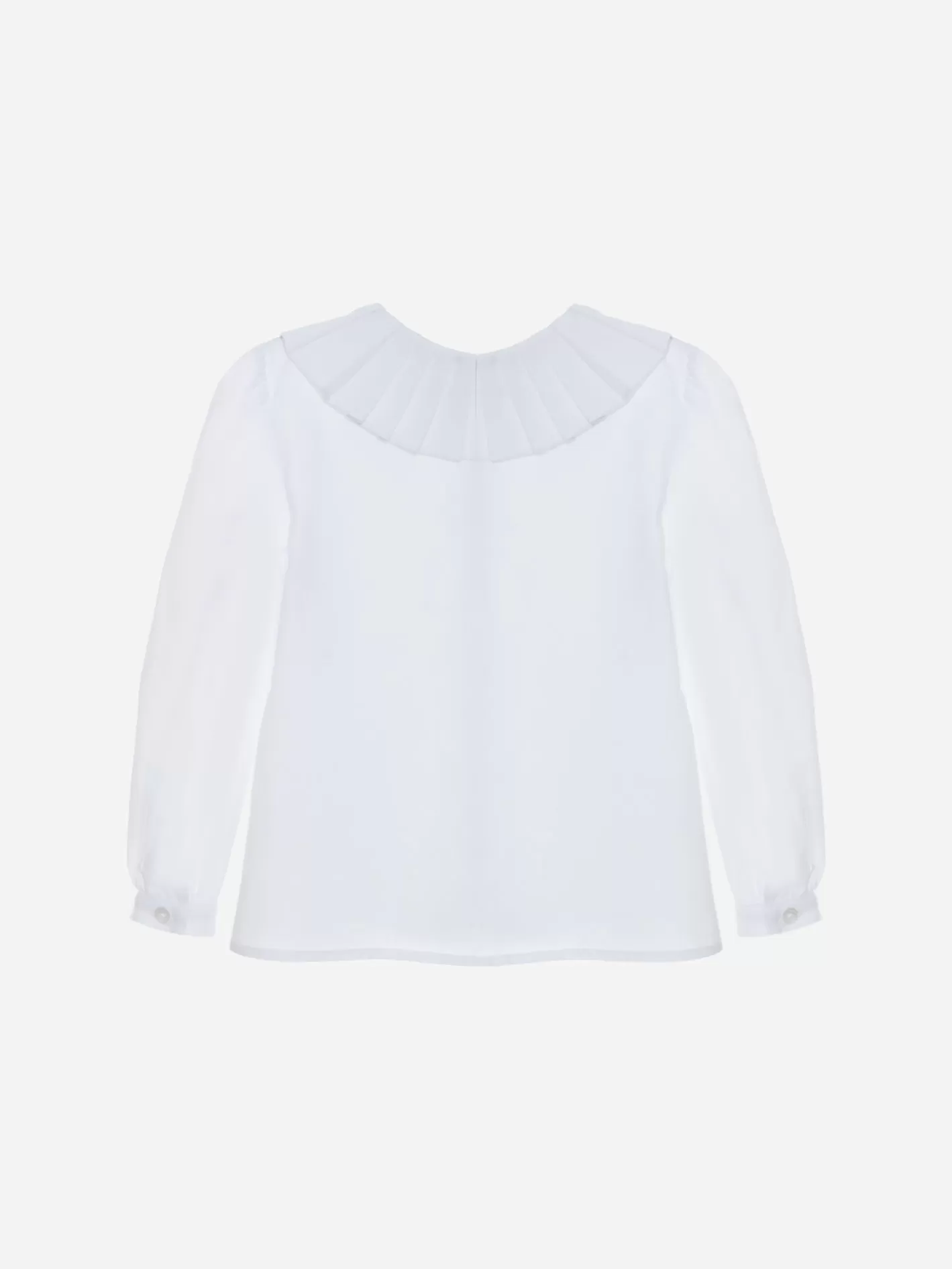 Best Sale Patachou Blusa Em Vaiela Branca Com Gola Plissada