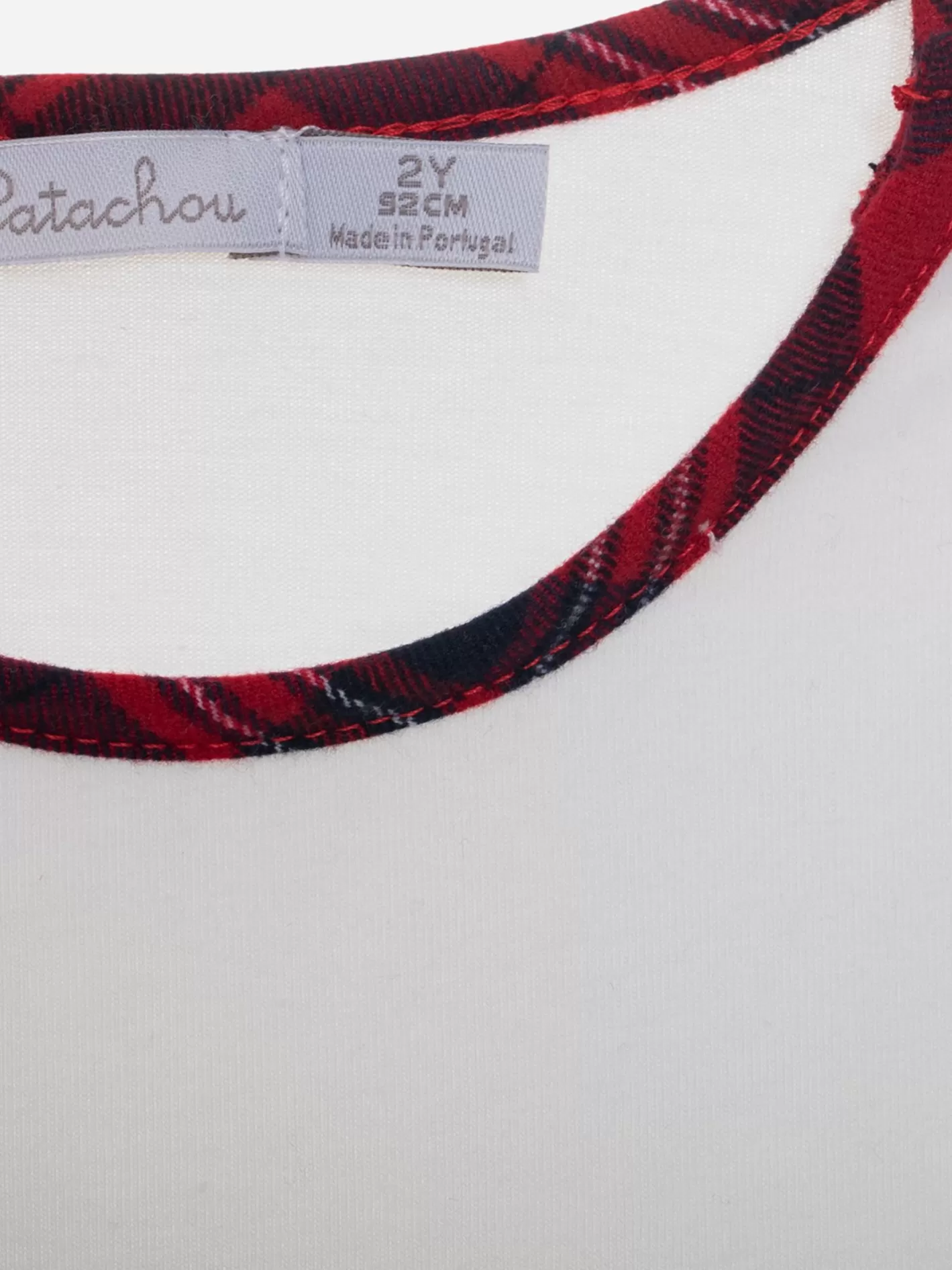 Clearance Patachou Conjunto De Pijama De Malha Laminada Branco E Ao Xadrez Vermelho