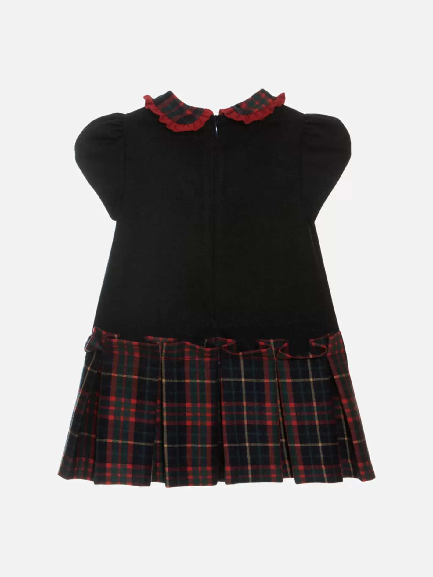 Discount Patachou Vestido Com Peito Em Flanela Lisa Azul Marinho E Xadrez