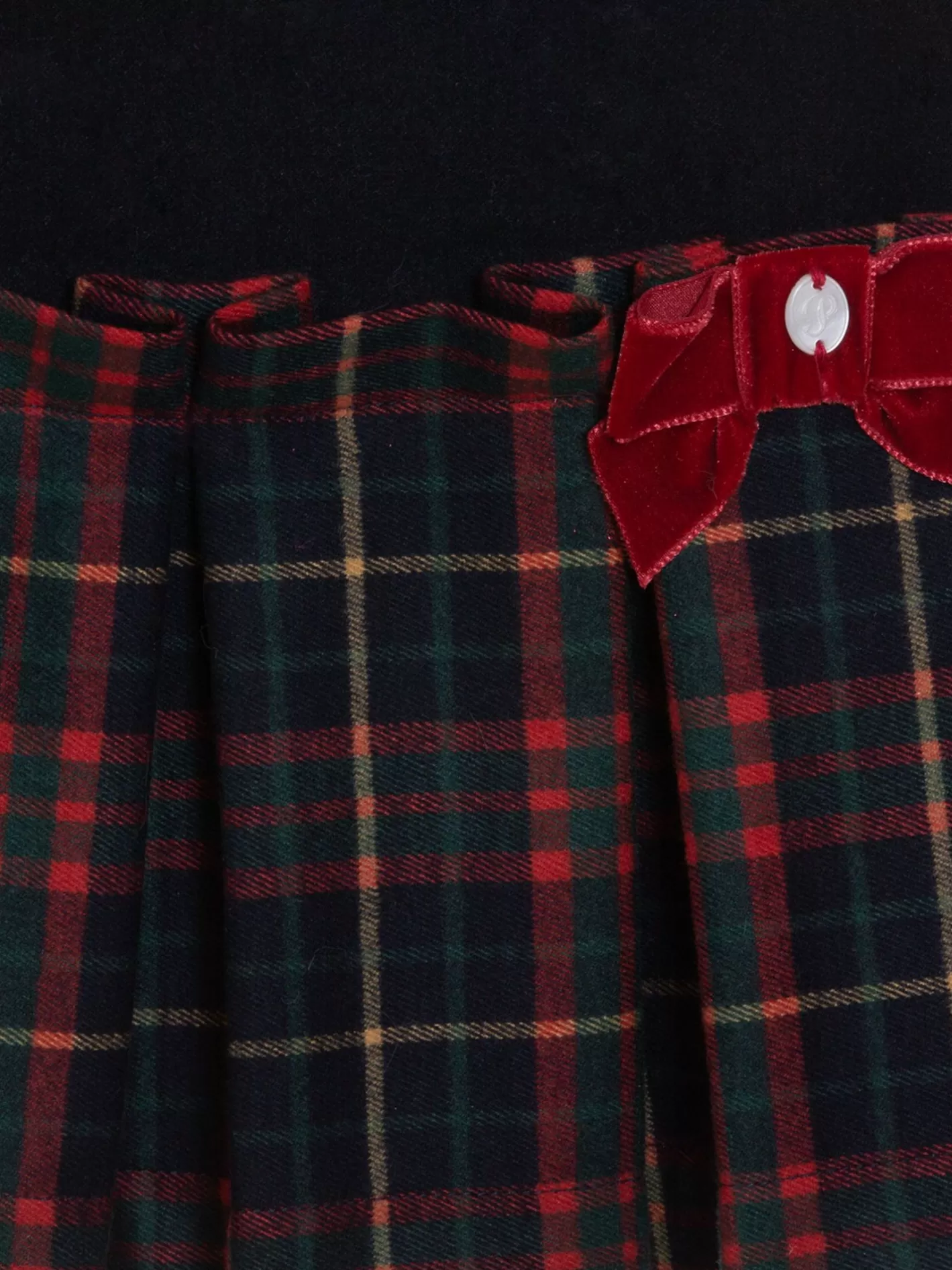 Discount Patachou Vestido Com Peito Em Flanela Lisa Azul Marinho E Xadrez