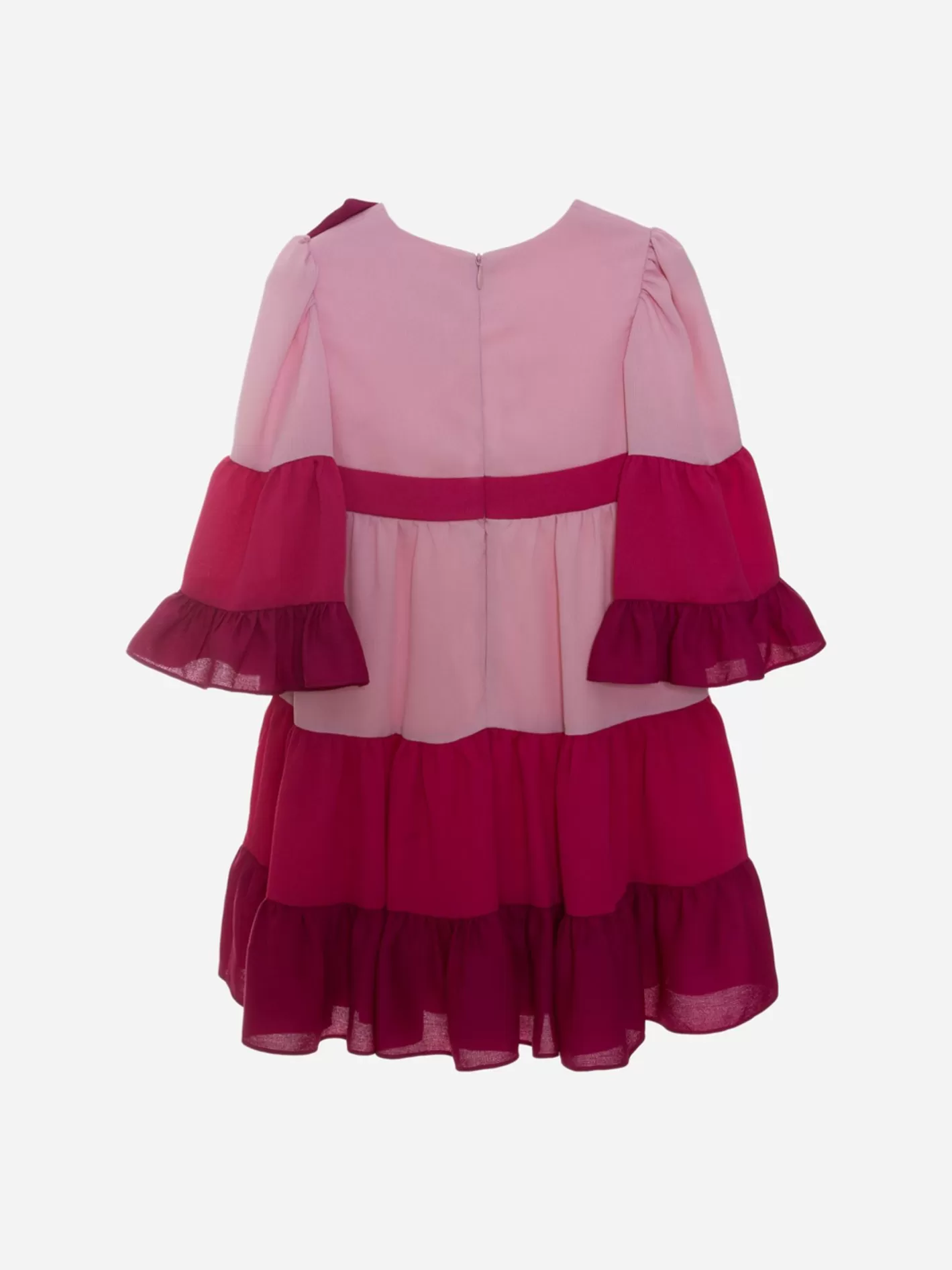 New Patachou Vestido Em Chiffon Rosa, Fucsia E Bordeaux