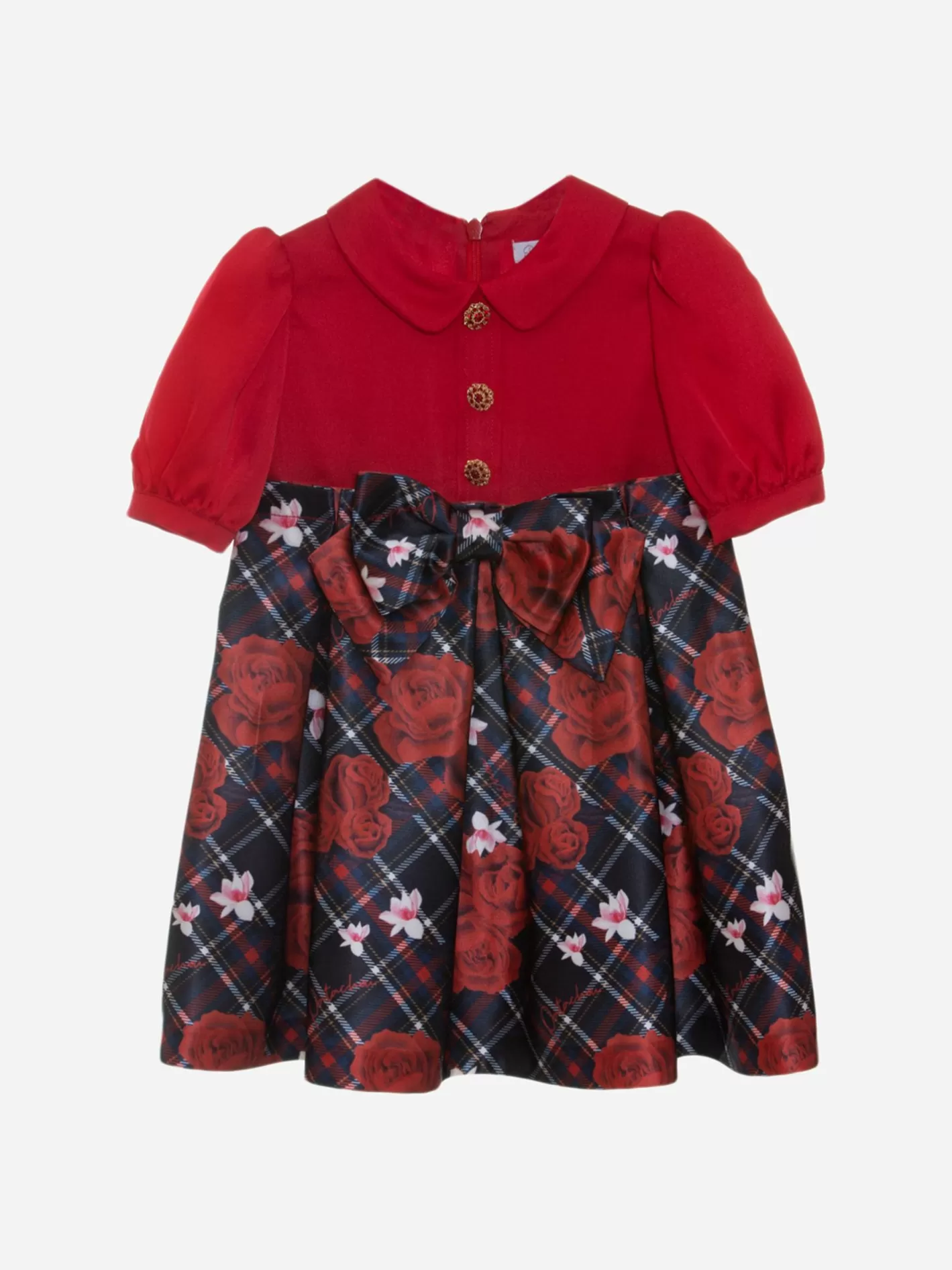 Flash Sale Patachou Vestido Em Crepe Vermelho E Cetim Estampado